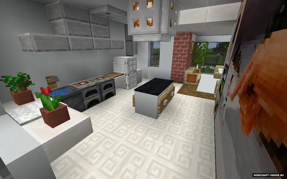 Mebellar bilan jihozlangan milliarder uyi — Minecraft xarita, rasm 2