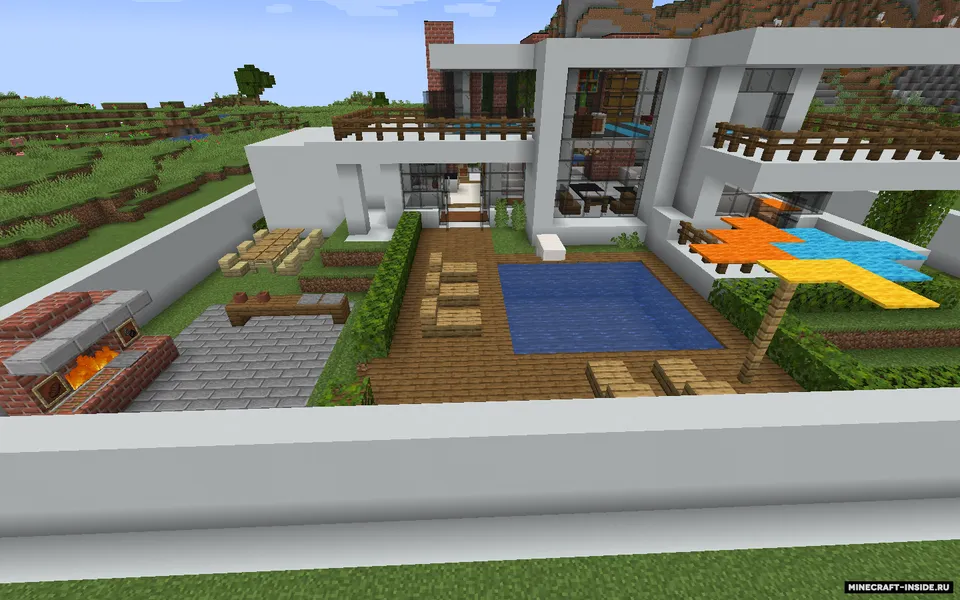 Mebellar bilan jihozlangan milliarder uyi — Minecraft xarita, rasm 3