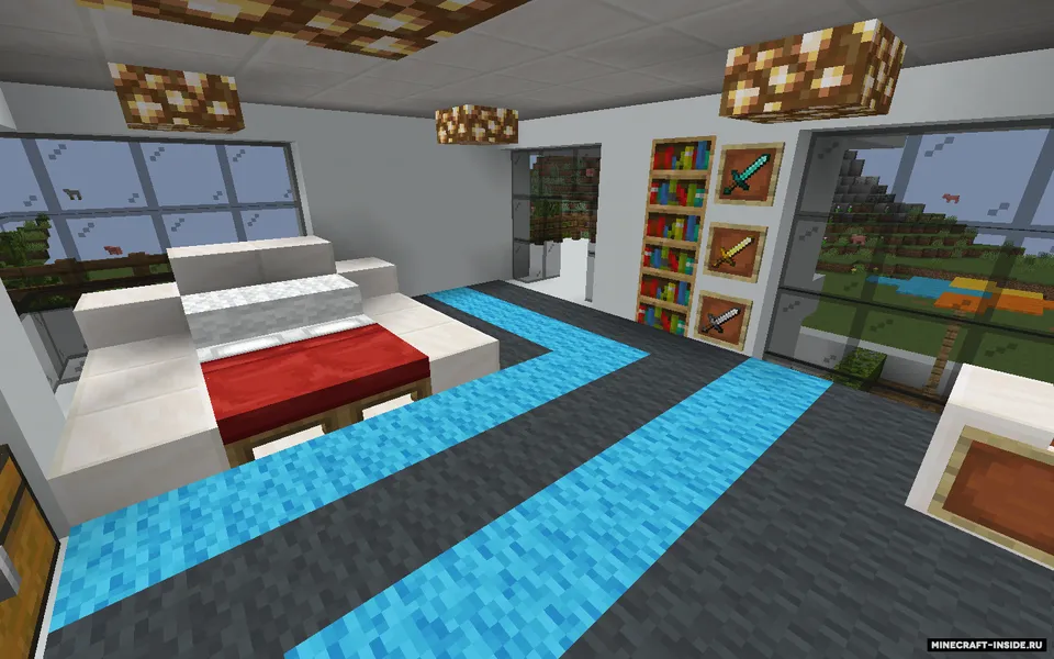 Mebellar bilan jihozlangan milliarder uyi — Minecraft xarita, rasm 4