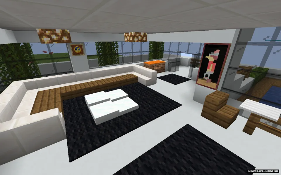 Mebellar bilan jihozlangan milliarder uyi — Minecraft xarita, rasm 5