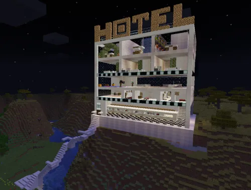 Super Hotel / Rqs maydonchali mehmonxona — Minecraft xarita, rasm 1