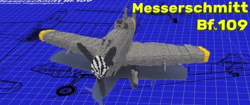 Qiruvchi samolyot 1935-1945 Messerschmitt Bf 109 — Minecraft xarita, rasm 1