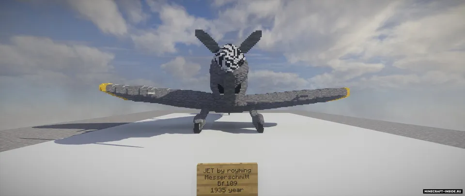 Qiruvchi samolyot 1935-1945 Messerschmitt Bf 109 — Minecraft xarita, rasm 5