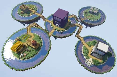 Flying Village — Minecraft xarita, rasm 1