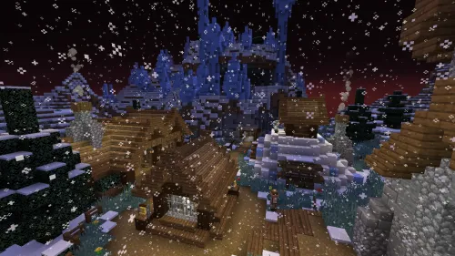 Qishki qishloq — Minecraft xarita, rasm 1