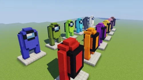 Among Us qahramonlari haykallari — Minecraft xarita, rasm 1