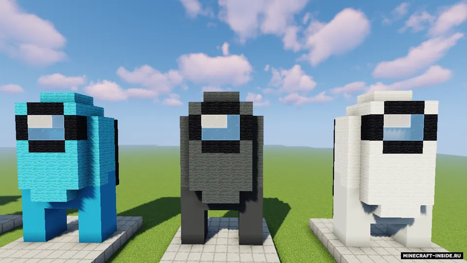 Among Us qahramonlari haykallari — Minecraft xarita, rasm 3