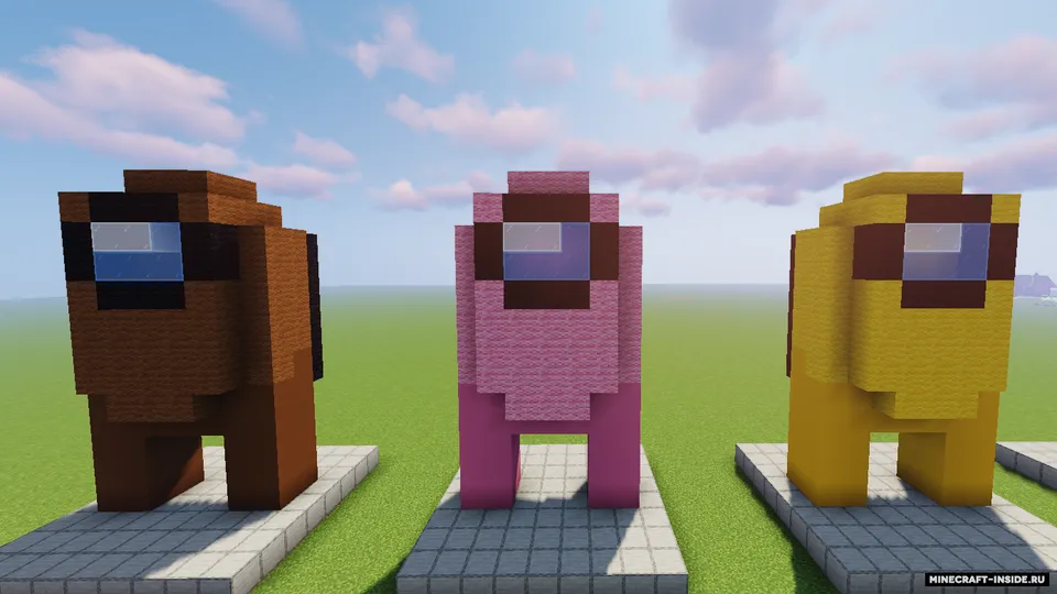 Among Us qahramonlari haykallari — Minecraft xarita, rasm 4