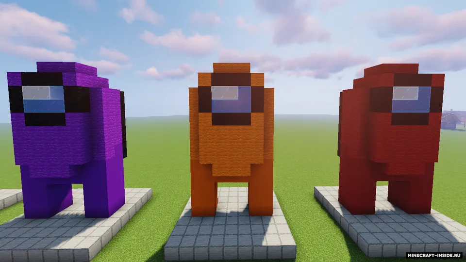 Among Us qahramonlari haykallari — Minecraft xarita, rasm 5