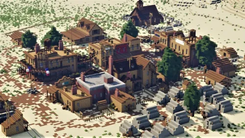 Wild West Railroad Town — Minecraft xarita, rasm 1