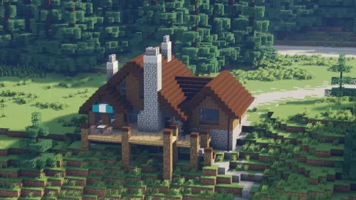 Mountain Log House — Minecraft xarita, rasm 1