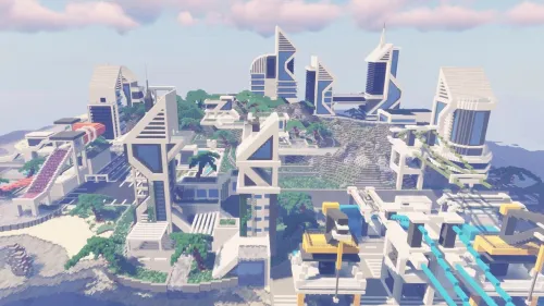 Large Futuristic City — Minecraft xarita, rasm 1