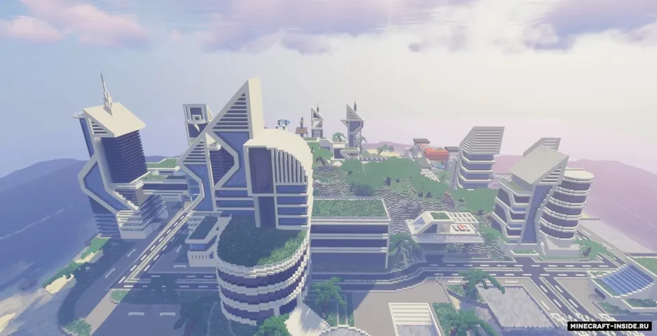 Large Futuristic City — Minecraft xarita, rasm 3