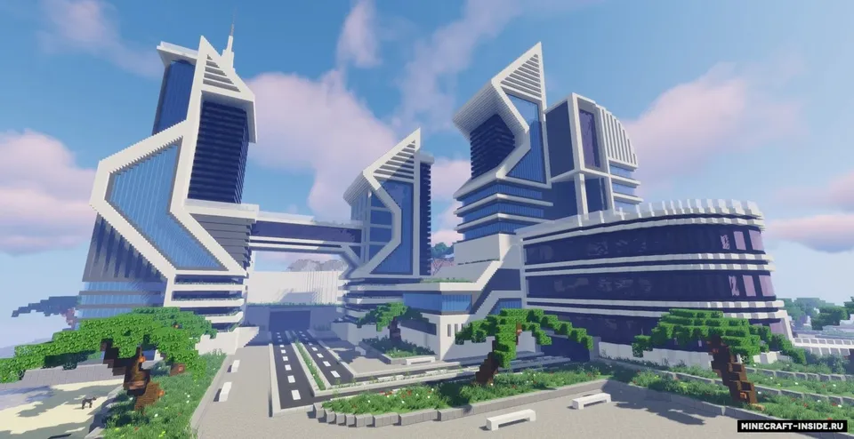 Large Futuristic City — Minecraft xarita, rasm 5
