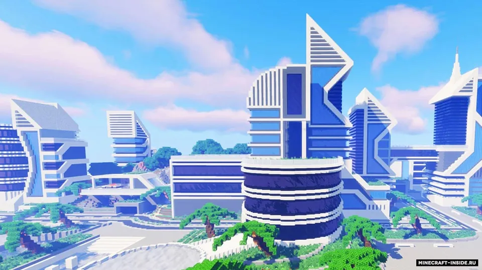 Large Futuristic City — Minecraft xarita, rasm 6
