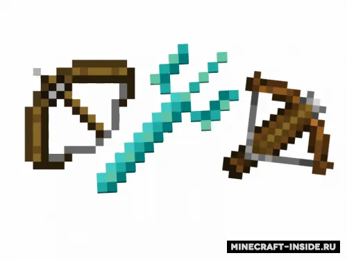 Kamon, arbalet va uch tishli nayza mashqi — Minecraft xarita, rasm 1