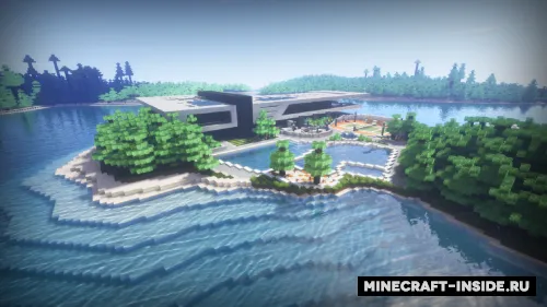 RedTech Modern Island House — Minecraft xarita, rasm 1