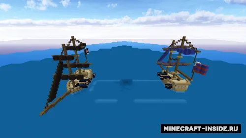 O'rta asr kemalarida dengiz jangi — Minecraft xarita, rasm 1