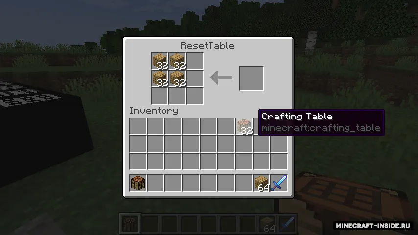 ResetTable — Minecraft mod, rasm 2