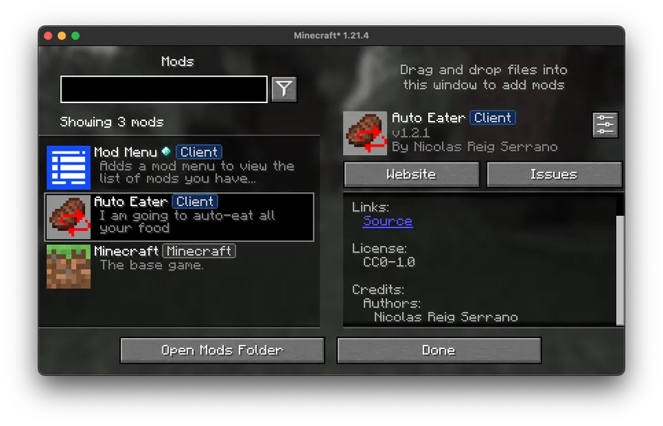 Auto Eater — Minecraft mod, rasm 2