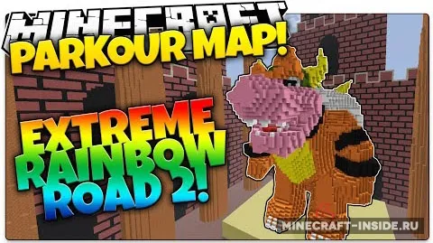 Extreme Rainbow Road 2 — Minecraft xarita, rasm 1