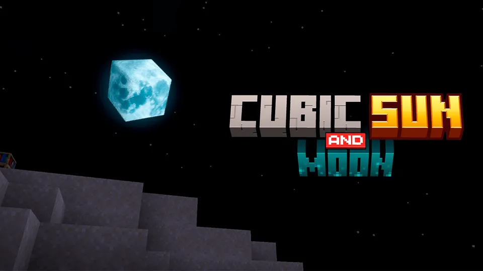 Cubic Sun and Moon (Cubic Stars) — Minecraft resurs pak, rasm 2