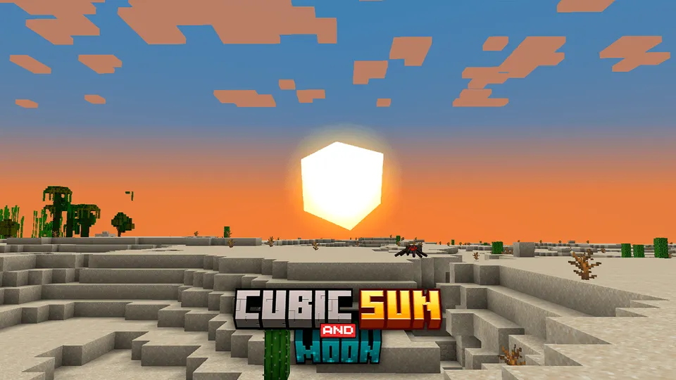 Cubic Sun and Moon (Cubic Stars) — Minecraft resurs pak, rasm 4