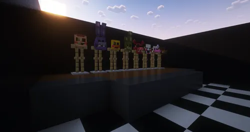 Fnaf 1-3 qism animatronik niqoblari — Minecraft resurs pak, rasm 1