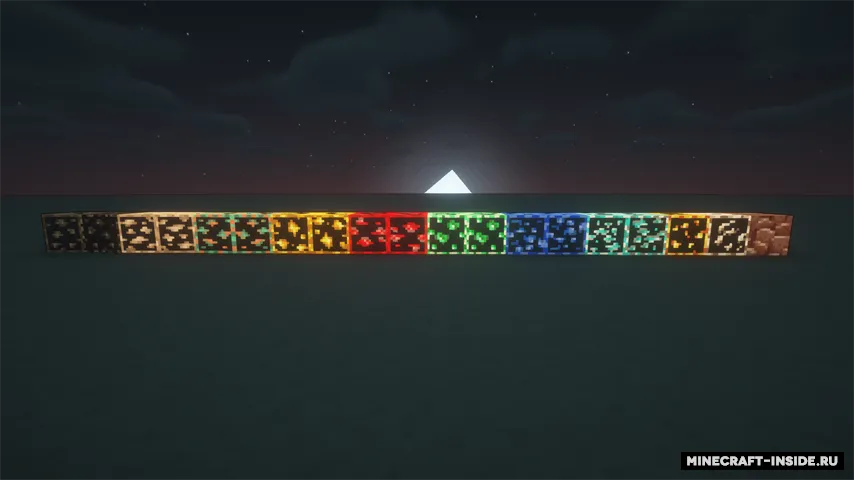 Outlines of luminous ores — Minecraft resurs pak, rasm 2