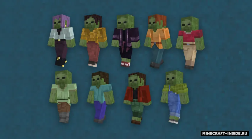 DefaultZombies — Minecraft resurs pak, rasm 2