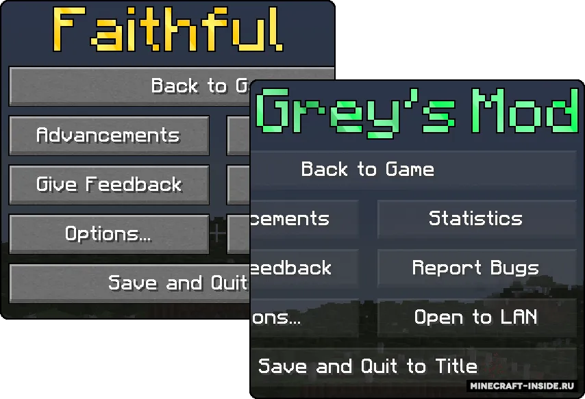 Grey's Transparent Menu & Widgets HUD — Minecraft resurs pak, rasm 3