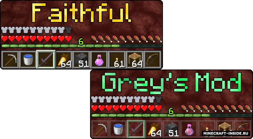 Grey's Transparent Menu & Widgets HUD — Minecraft resurs pak, rasm 4