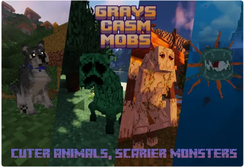 Gray's Mob Overhaul (CASM Mobs) — Minecraft resurs pak, rasm 1