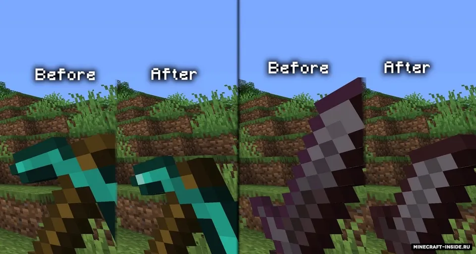 Shorter and Smaller Tools — Minecraft resurs pak, rasm 2