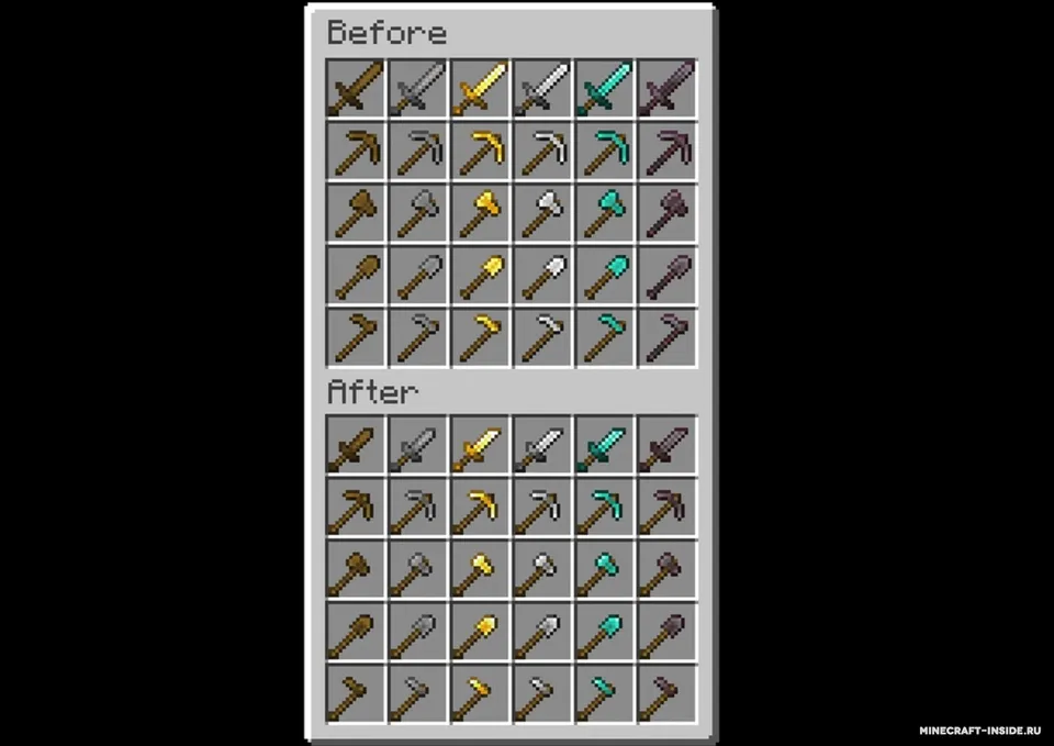 Shorter and Smaller Tools — Minecraft resurs pak, rasm 4