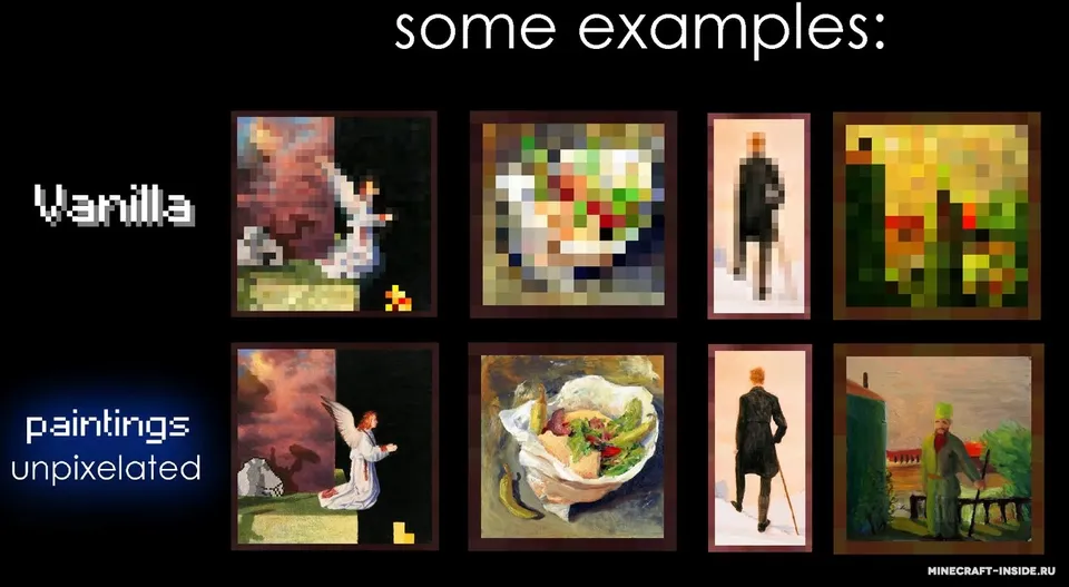 Paintings Unpixelated — Minecraft resurs pak, rasm 2