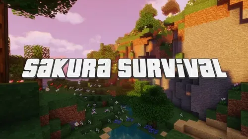 Sakura Survival Realism — Minecraft resurs pak, rasm 1