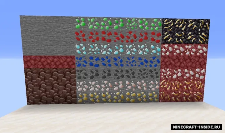 Varied Minerals | Turli xil rudalar — Minecraft resurs pak, rasm 2