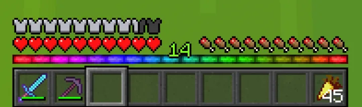 Rainbow XP Bar and Ping — Minecraft resurs pak, rasm 2