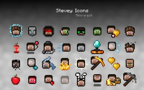 Stevey/Alex Icons — Minecraft resurs pak, rasm 1