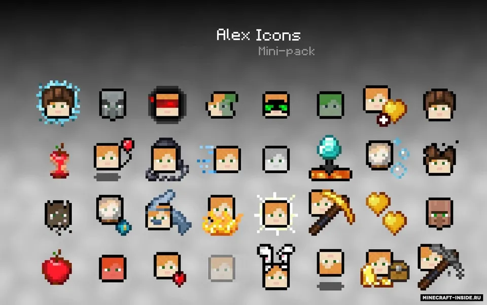 Stevey/Alex Icons — Minecraft resurs pak, rasm 2