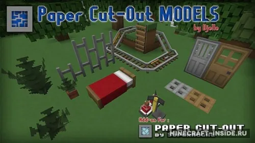 Paper Cut-Out 3D Models Add-on — Minecraft resurs pak, rasm 1