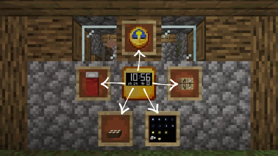 Digital wall clock — Minecraft data pak, rasm 2