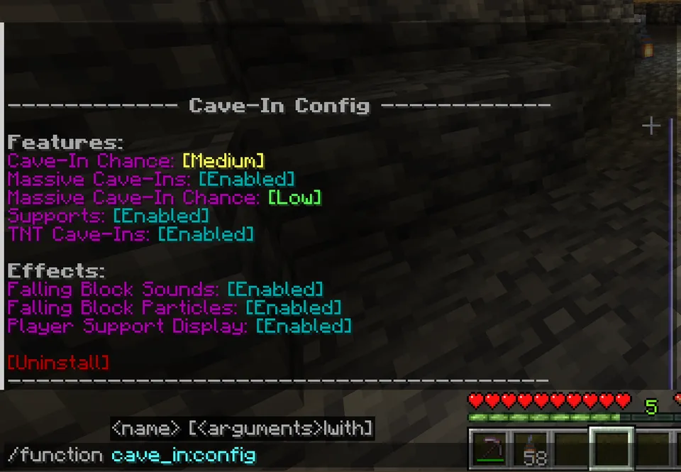 Cave-Ins — Minecraft data pak, rasm 4