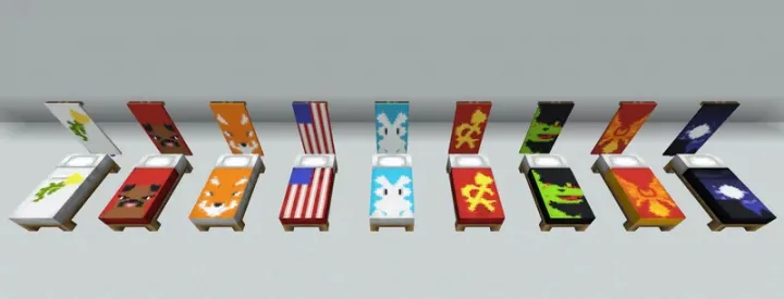 Banners on beds — Minecraft data pak, rasm 2