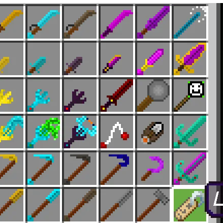 Qurollar ro'yxatini kengaytirish — Minecraft mod, rasm 1