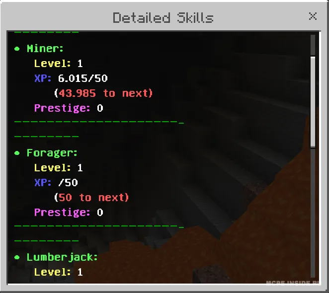 Ko'nikma va nufuz tizimi — Minecraft mod, rasm 4