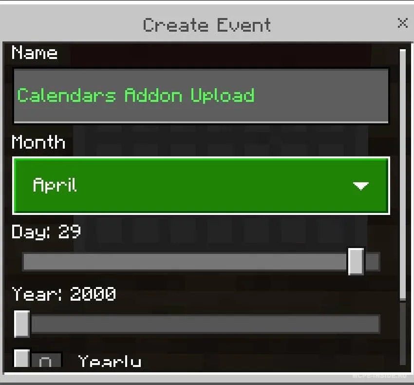 Kalendarlar — Minecraft mod, rasm 3