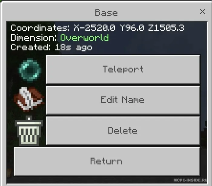 Teleportatsiya — Minecraft mod, rasm 3