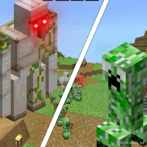 Golem Creeperga hujum qiladi